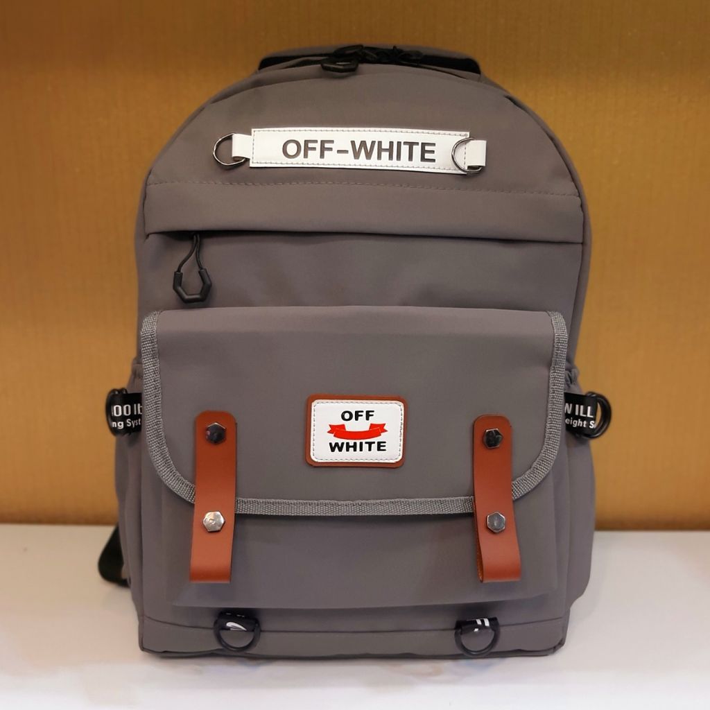 فروش اینترنتی کوله پشتی off white رنگ طوسی