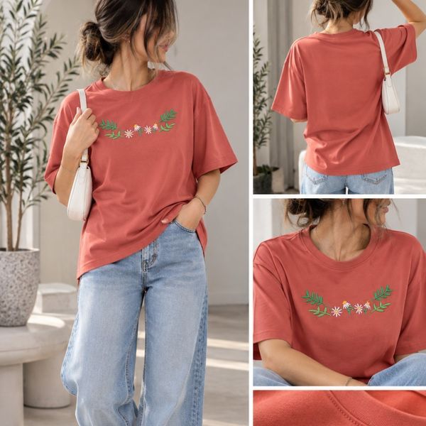 تیشرت گلدوزی نخ پنبه