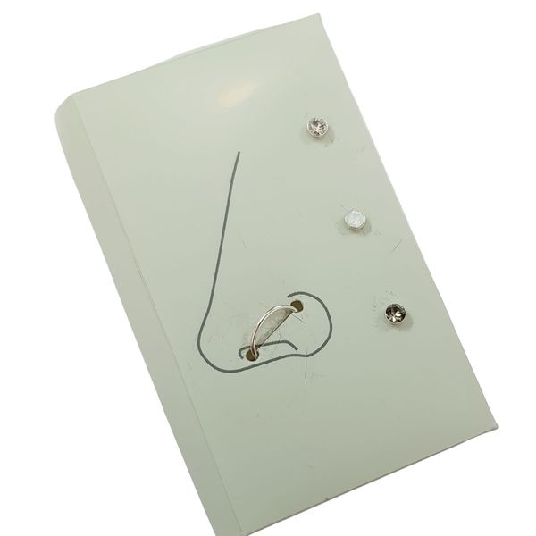 پک پیرسینگ بینی نقره عیار 925 ، ساخت تایلند ، کد 043