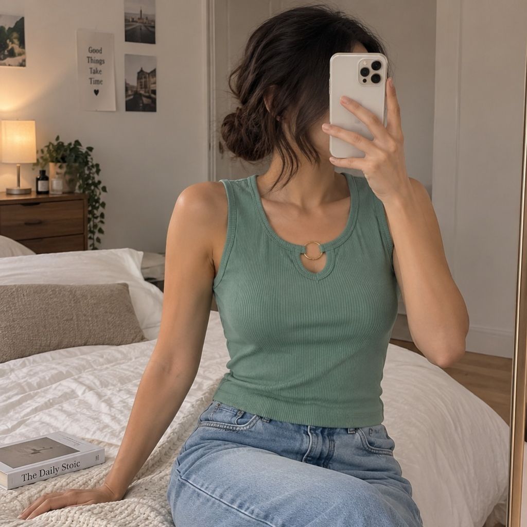 قیمت ارزان تاپ زنانه یقه فلزی