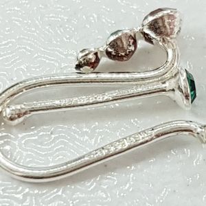 فروش اینترنتی پک سه عددی پیرسینگ بینی نگین دار میخی و انبری ، جنس نقره عیار 925 ، کد 050