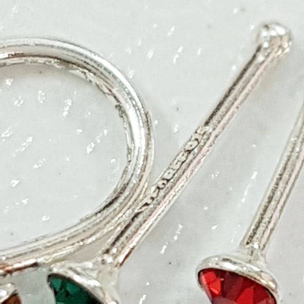 پک سه عددی پیرسینگ بینی نگین دار میخی و انبری ، جنس نقره عیار 925 ، کد 050