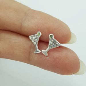 فروش اینترنتی گوشواره گلگوش نقره عیار 925 ، مدل جام نگین دار ، کد 071