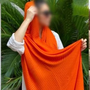 قیمت شال پلیسه صدفی منگوله دار و مهره دار اعلا