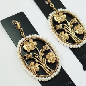 خرید اینترنتی آویز چند کاره طلایی سیاه قلم کار شده با مروارید پرورشی آب شیرین اصل