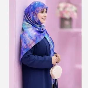 خرید اینترنتی قیمت روسری نخ کاستوم طرح ساحل سایز 140 دور چرخ دوز