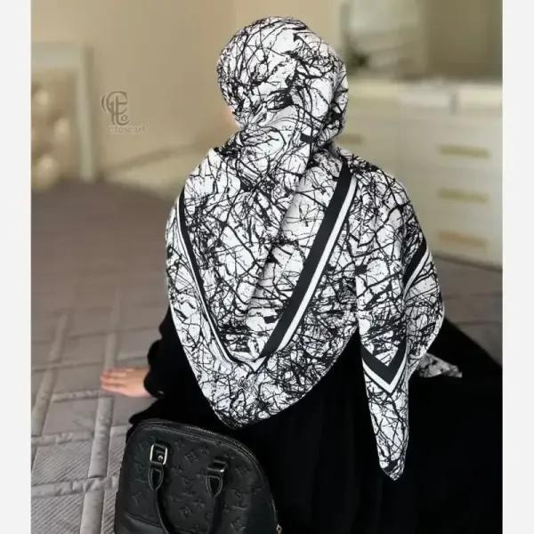 روسری نخ طرح ختن ابعاد 140 در 140 بانوان