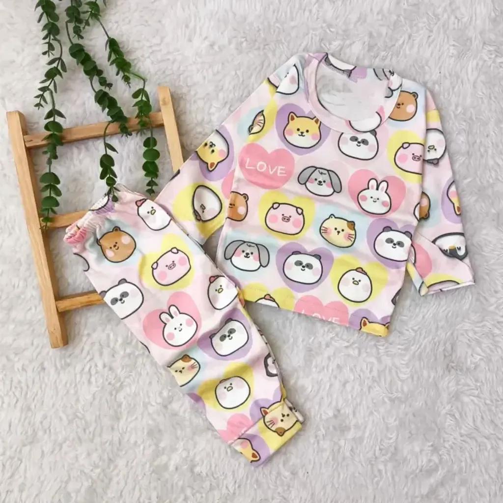 خرید اینترنتی قیمت بلوز شلوار نوزادی نخ پنبه تمام چاپ طرح متنوع پسرانه دخترانه اسپرت سایز 1 تا 3 سال