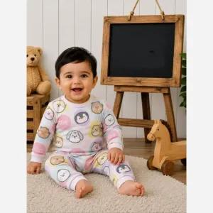 خرید اینترنتی قیمت بلوز شلوار نوزادی نخ پنبه تمام چاپ طرح متنوع پسرانه دخترانه اسپرت سایز 1 تا 3 سال