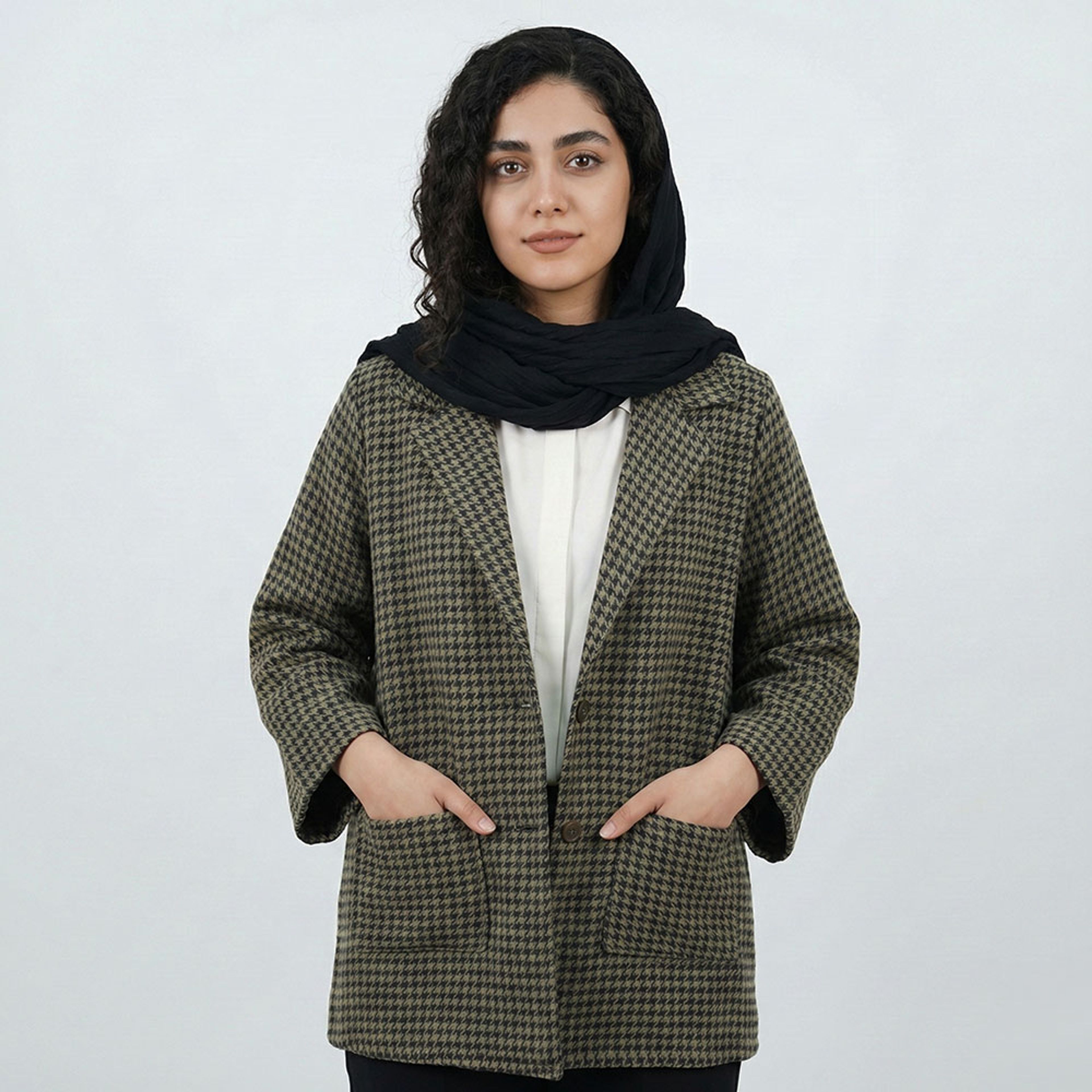 خرید اینترنتی قیمت کت کشمیر زنانه قهوه ای کد 10706