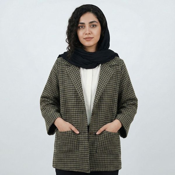 کت کشمیر زنانه قهوه ای کد 10706
