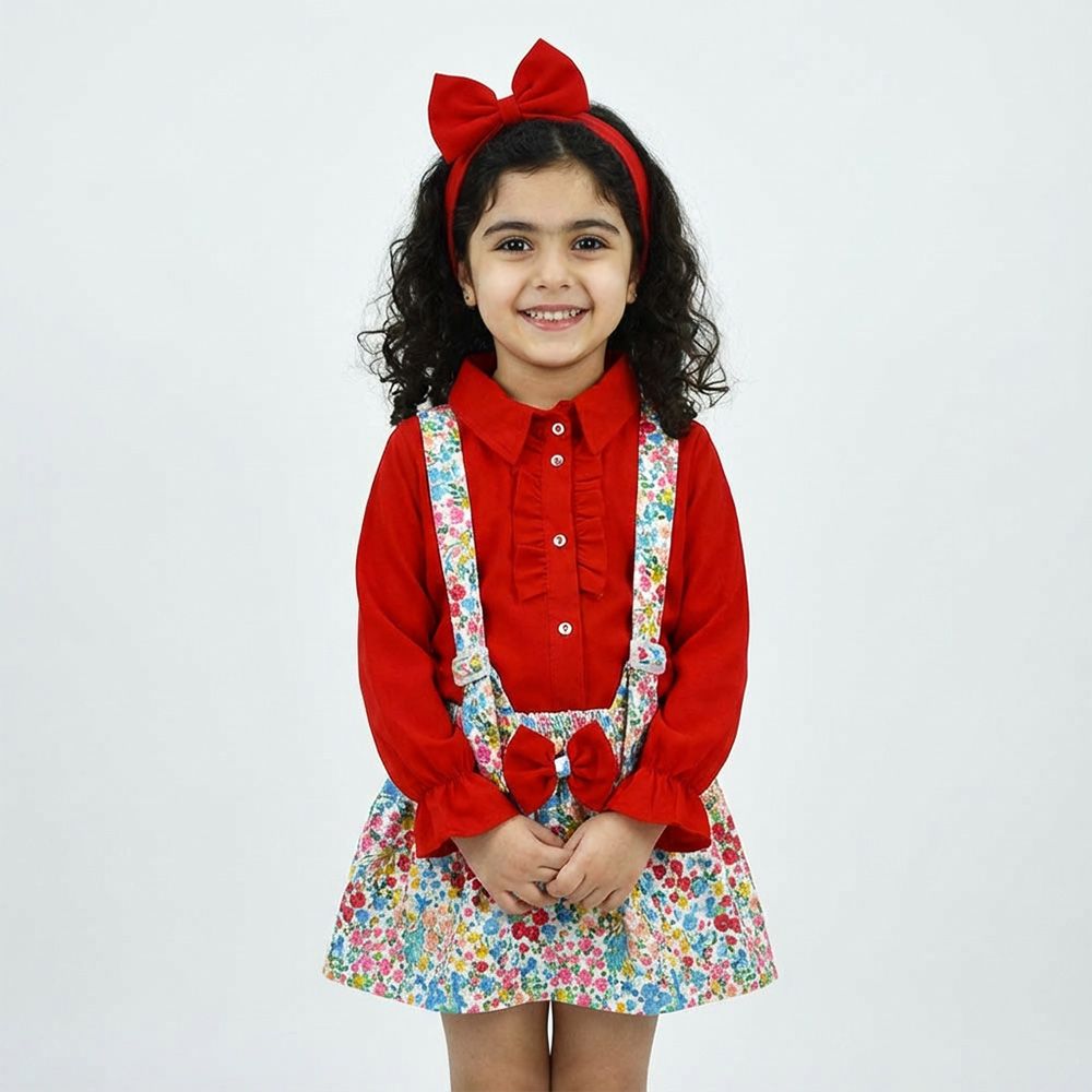 خرید اینترنتی قیمت شومیز دامن دخترانه یلدایی کد 10932