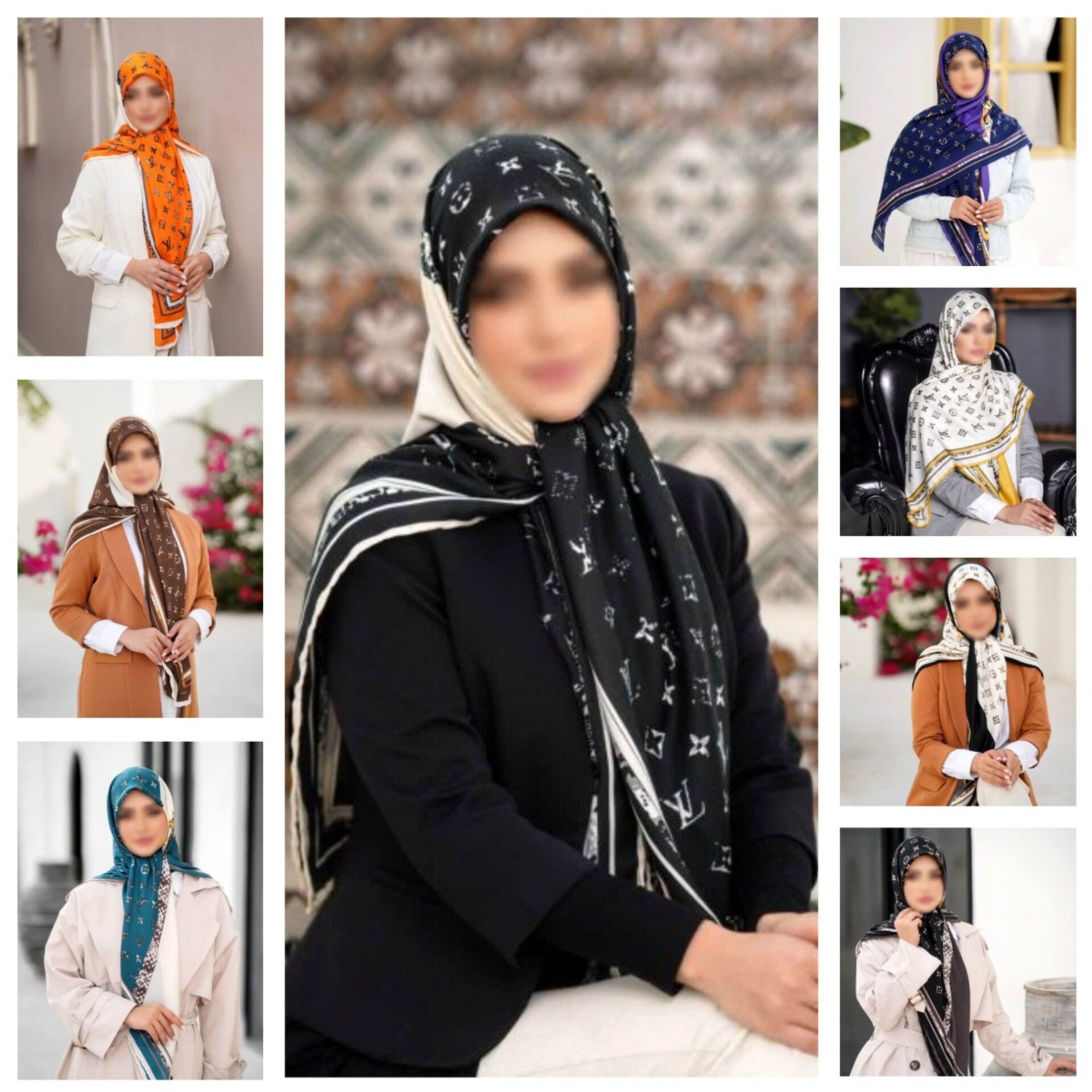 خرید اینترنتی روسری نخی کجرا کشمیر متریال وارداتی