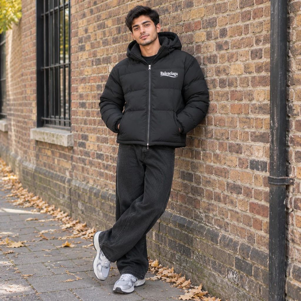 مشخصات کاپشن ضد آب داخل پشمی Balenciagaمشکی