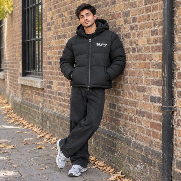 کاپشن ضد آب داخل پشمی Balenciagaمشکی