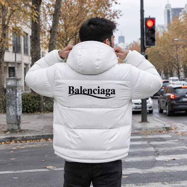 کاپشن ضد آب داخل پشمی Balenciagaسفید