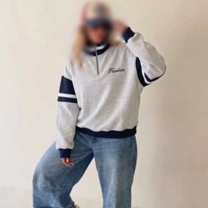 دورس نیم زیپ نواری پاییزه زنانه