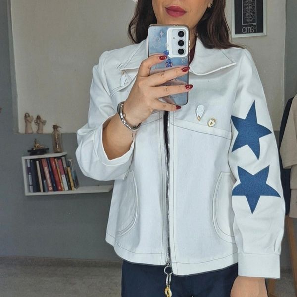 کت جین سفید زنانه