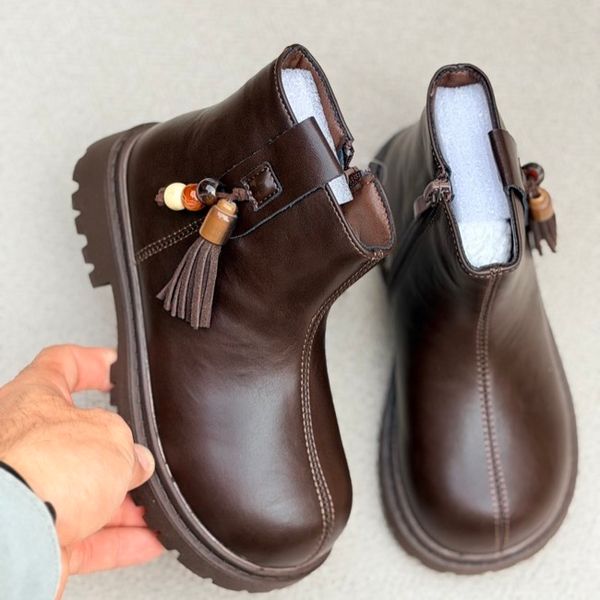بوت بچگانه چرمی طرح min منگوله از murche کد 5070601