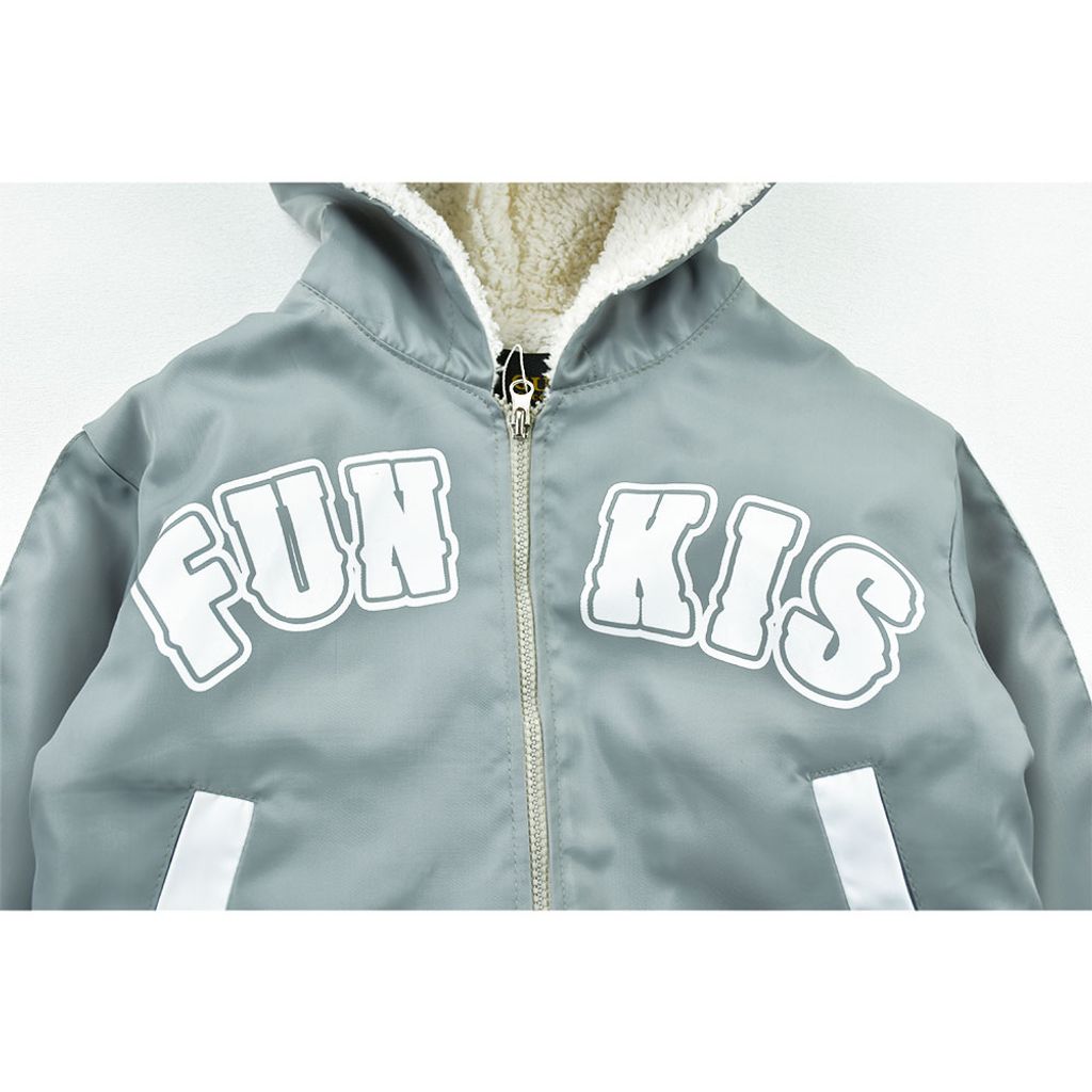 خرید اینترنتی قیمت سویشرت و کاپشن پسرانه FUN KIS طوسی کد 11957