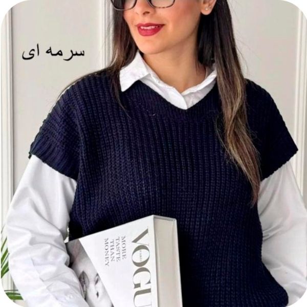 وست بافت سایز بزرگ نخ ترک زنانه فری تا 46 شیک زیبا