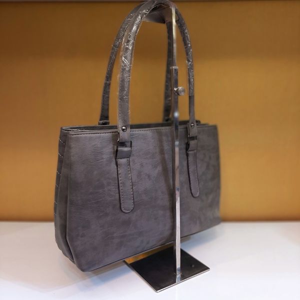 کیف زنانه خاکستری چرمی