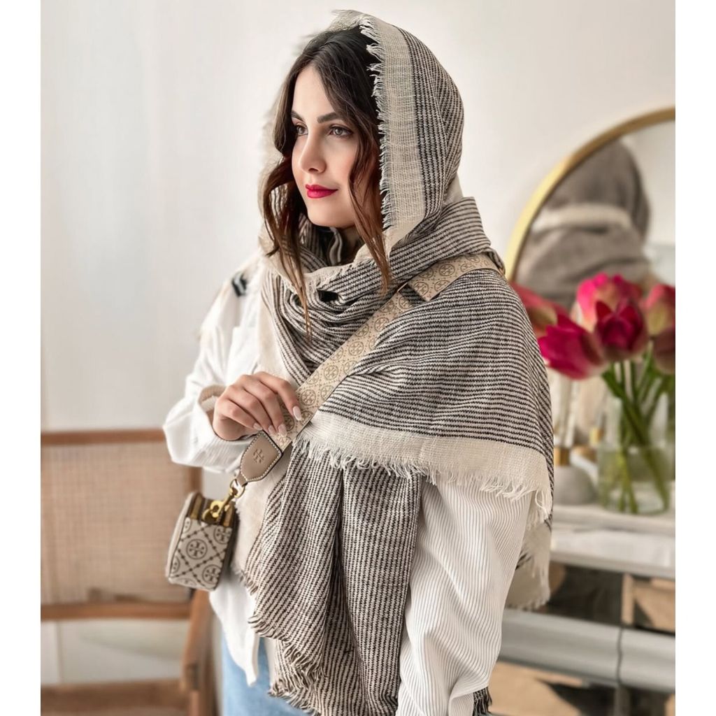 خرید اینترنتی شال نخی کنفی اورجینال وارداتی