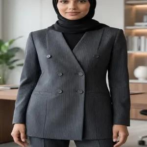 خرید اینترنتی قیمت کت و شلوار ست اداری دیپلمات مدل یقه هفت