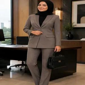 مانتو شلوار اداری مدل یقه آرشال دیپلمات