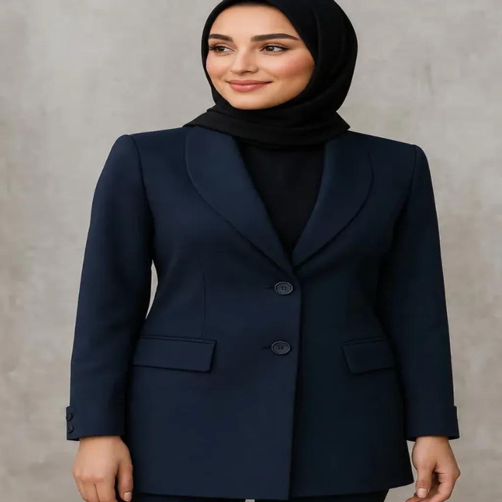 خرید اینترنتی قیمت مانتو شلوار اداری مدل یقه آرشال دیپلمات