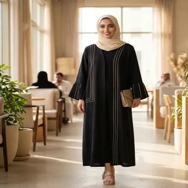 مانتو کرپ شانتون مدل سه خط قد بلند