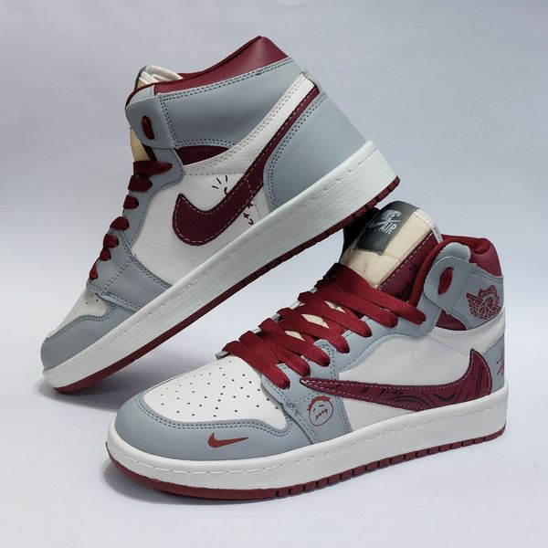 کتانی ساقدار جردن تراویس استاسی طوسی زرشکی Nike Jordan Travis Stussy