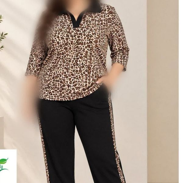 ست تیشرت شلوار سایز بزرگ زنانه staji