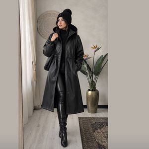 کت چرم زنانه طرح بلند