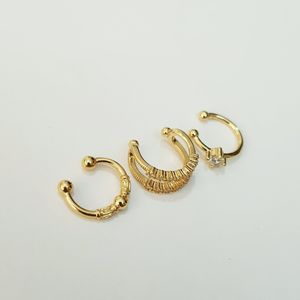خرید آنلاین پک سه عددی گوشواره ایرکاف با آبکاری طلا ، بدون نیاز به سوراخ کردن گوش