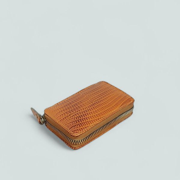 جاکارتی دورزیپ طرح اکاردیونی چرم طبیعی