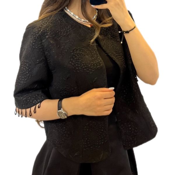 کراپ کت ژاکارد پاییزه