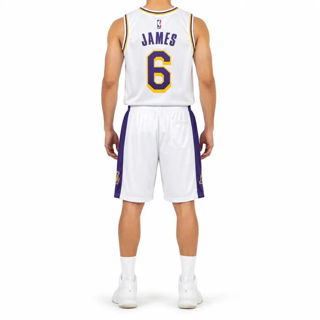 خرید اینترنتی قیمت ست بستکبالی سفید LAKERS کد 6684