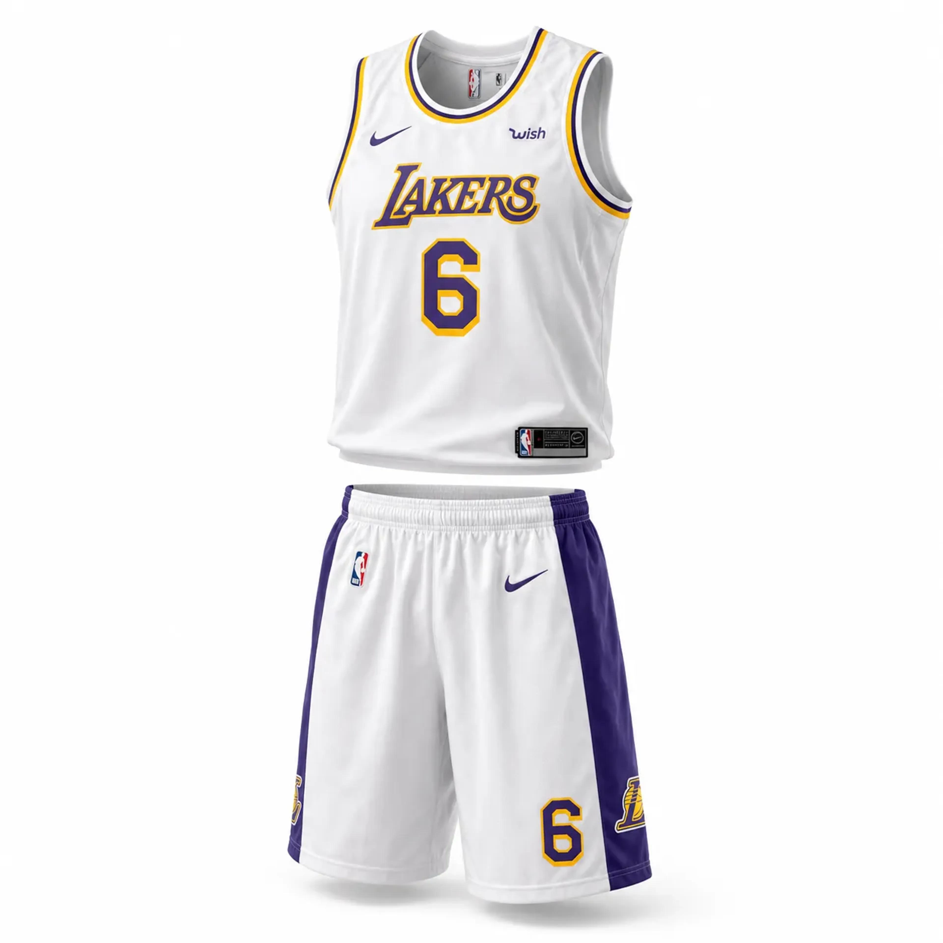 خرید اینترنتی قیمت ست بستکبالی سفید LAKERS کد 6684
