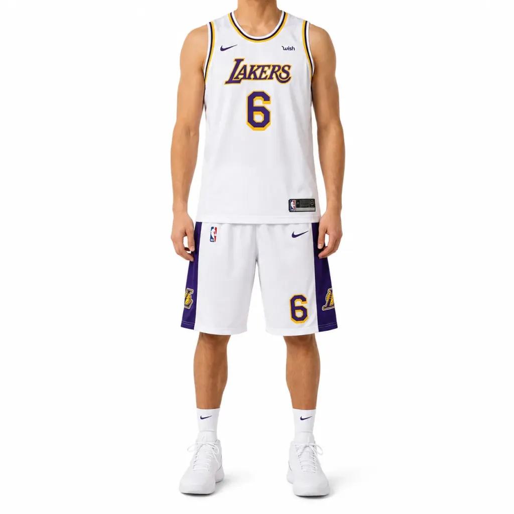 خرید اینترنتی قیمت ست بستکبالی سفید LAKERS کد 6684