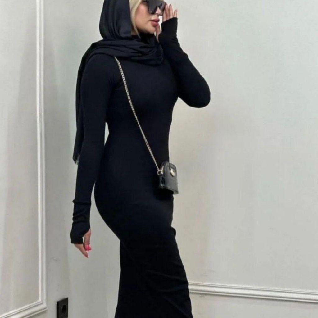 قیمت ارزان زیر مانتویی زنانه  طرح ماکسی یقه اسکی