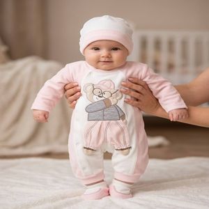 سرهمی نوزادی مخمل اسپرت  خرس عینکی 11695