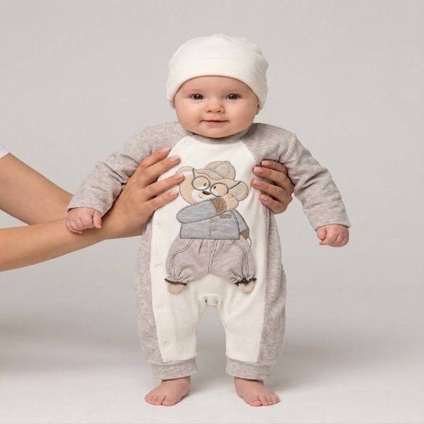 سرهمی نوزادی مخمل اسپرت  خرس عینکی 11695