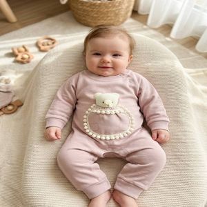 خرید اینترنتی قیمت سرهمی نوزادی دخترانه طرح خرسی عروسکی 11605