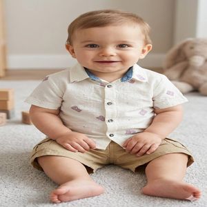 پیراهن شلوارک نوزادی اسپرت طرح خرسی 11482