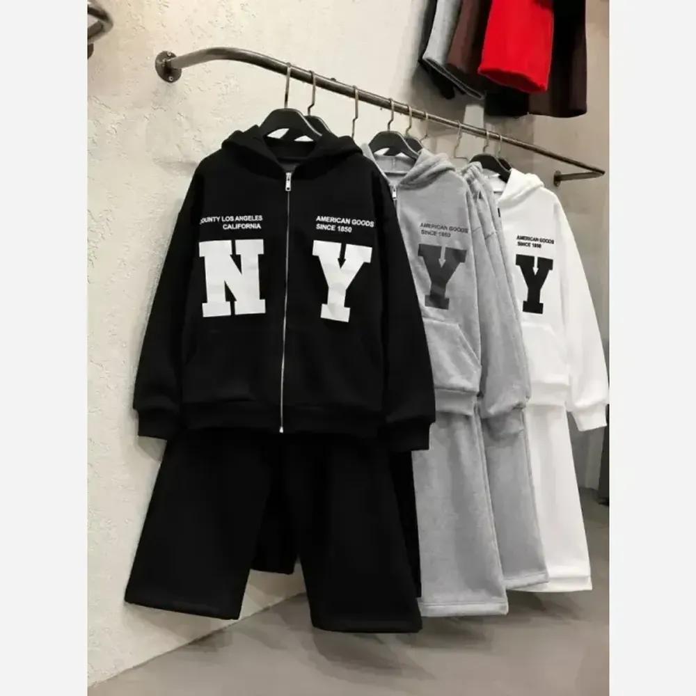 خرید اینترنتی قیمت سویشرت شلوار NY دورس داخل کرکی فری سایز ترند