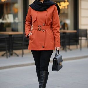 خرید اینترنتی قیمت بارانی کتان زارا آستردار مدل ناریا