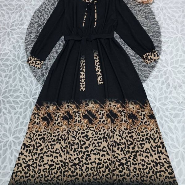 پیراهن ماکسی پلنگی زنجیره