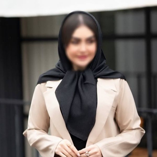 روسری نخی درختی تک رنگ قواره صد