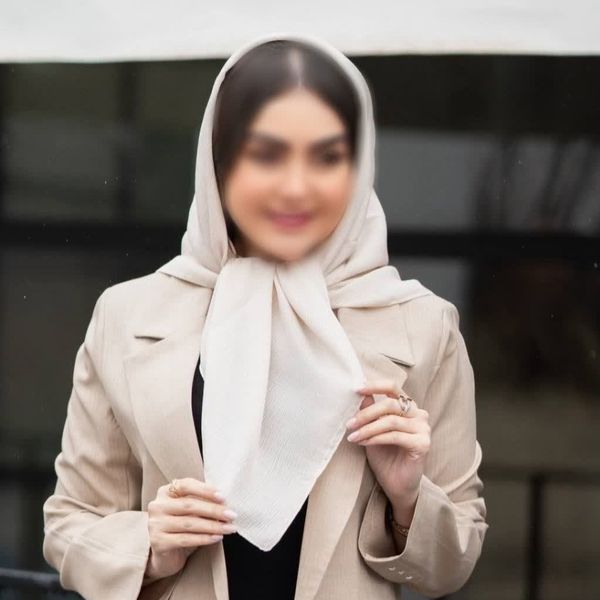 روسری نخی درختی تک رنگ قواره صد